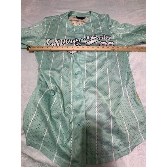 SpongeBob SquarePants Nickelodeon #99 Baseball Jersey Teal Blue •‎ Medium - Picture 4 of 8